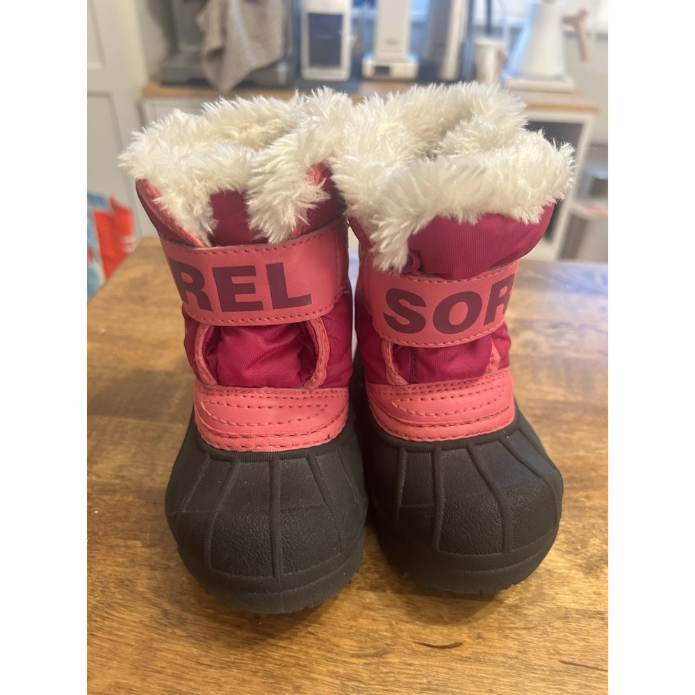Sorel Commander Boots Toddler Girls 4 Pink Fleece Lined Winter Snow Waterproof
